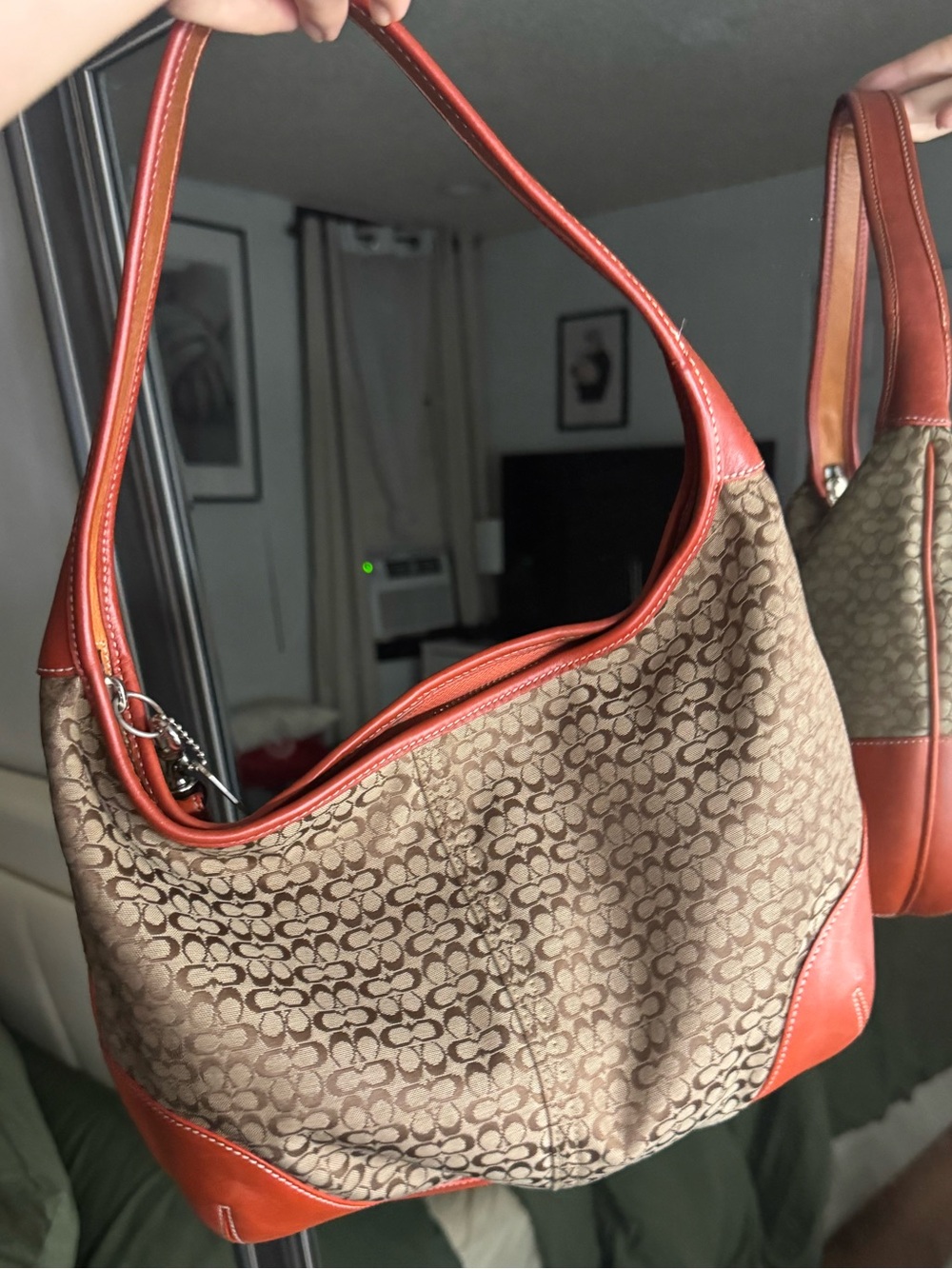 Vintage Coach Ergo Hobo Signature Jacquard Shoulder Bag Slouchy - Picture 2 of 7